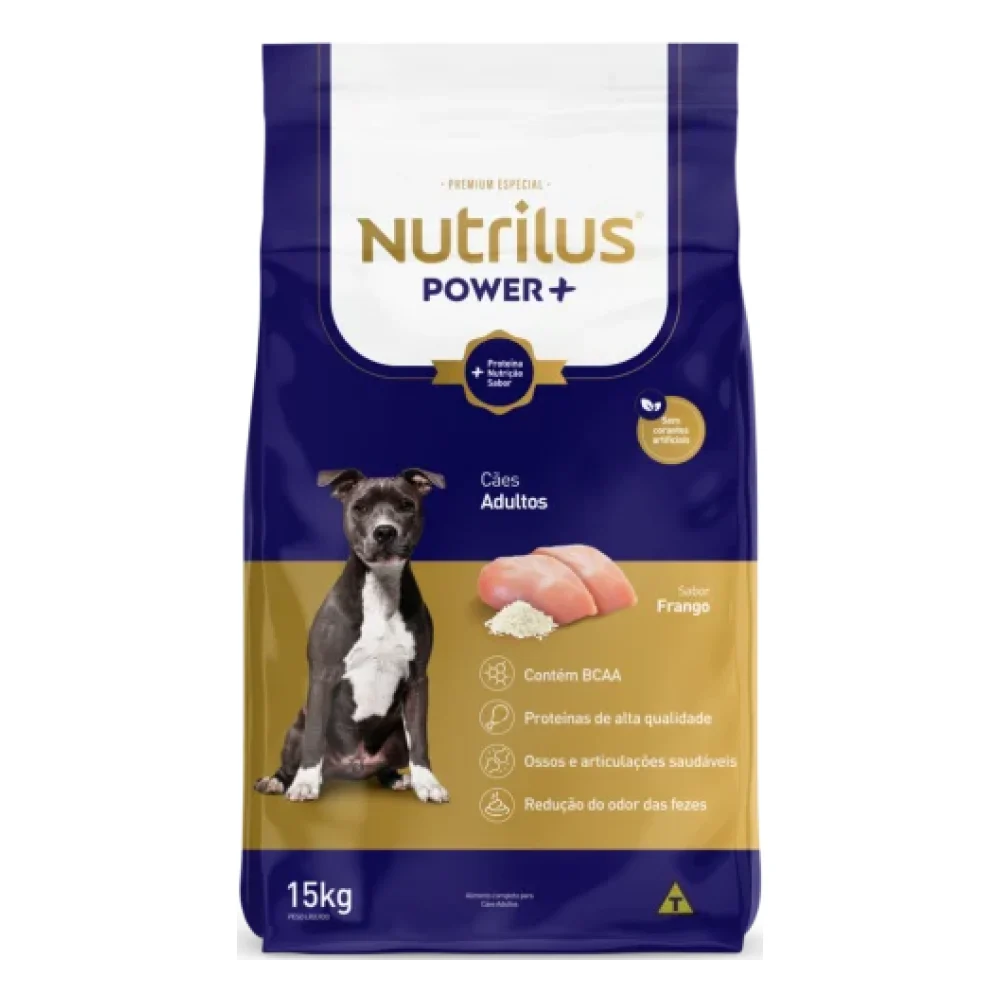 Ração Seca Nutrilus Power+ Frango para Cães Adultos