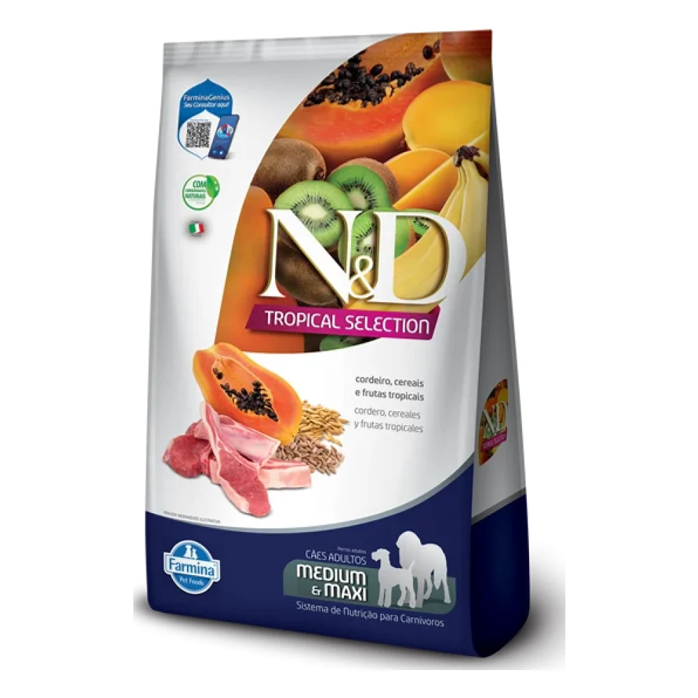 N&D Spirulina Canine Cordeiro Adult Medium & Maxi
