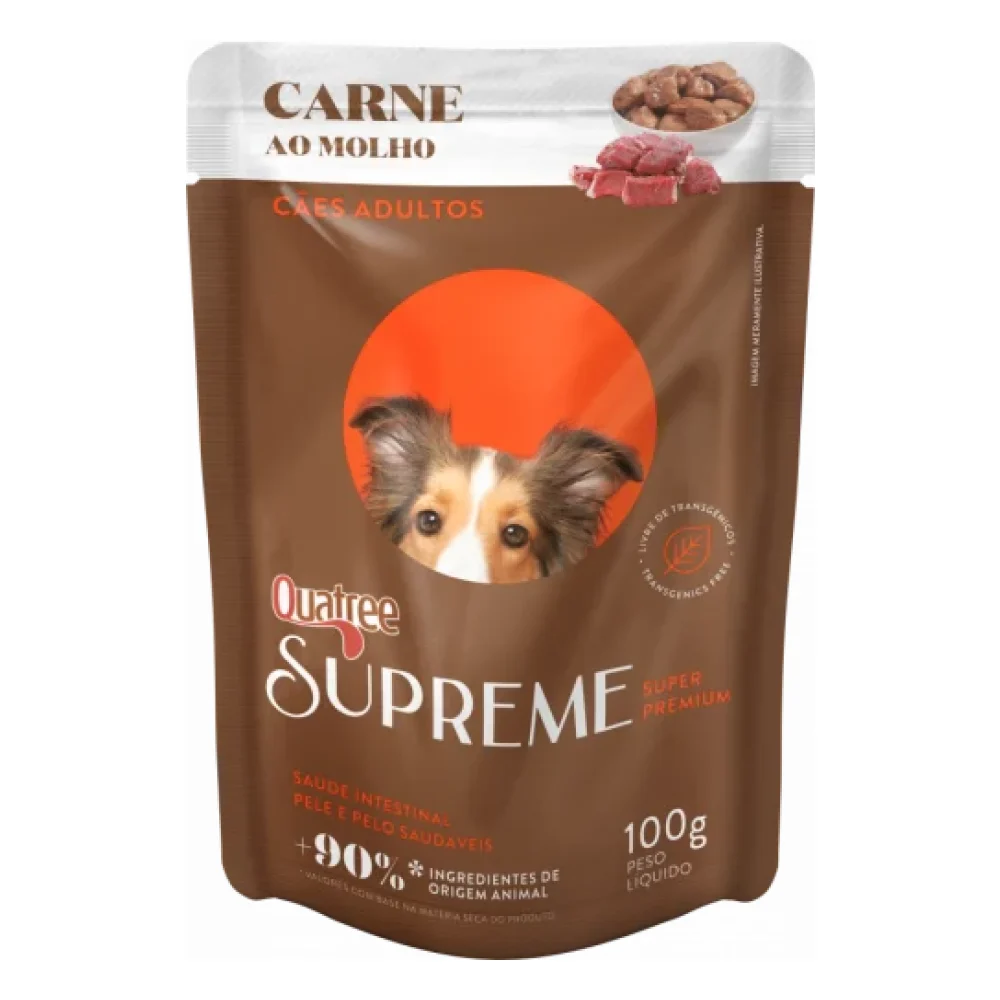 Quatree Supreme Sachê Cães Adultos Carne