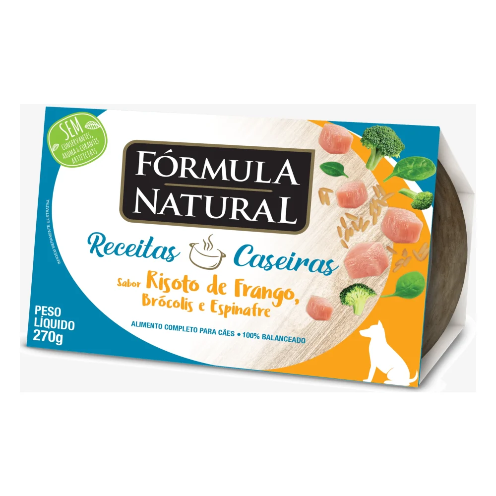 Fórmula Natural Receitas Caseiras Cães Adultos Risoto De Frango, Brócolis E Espinafre