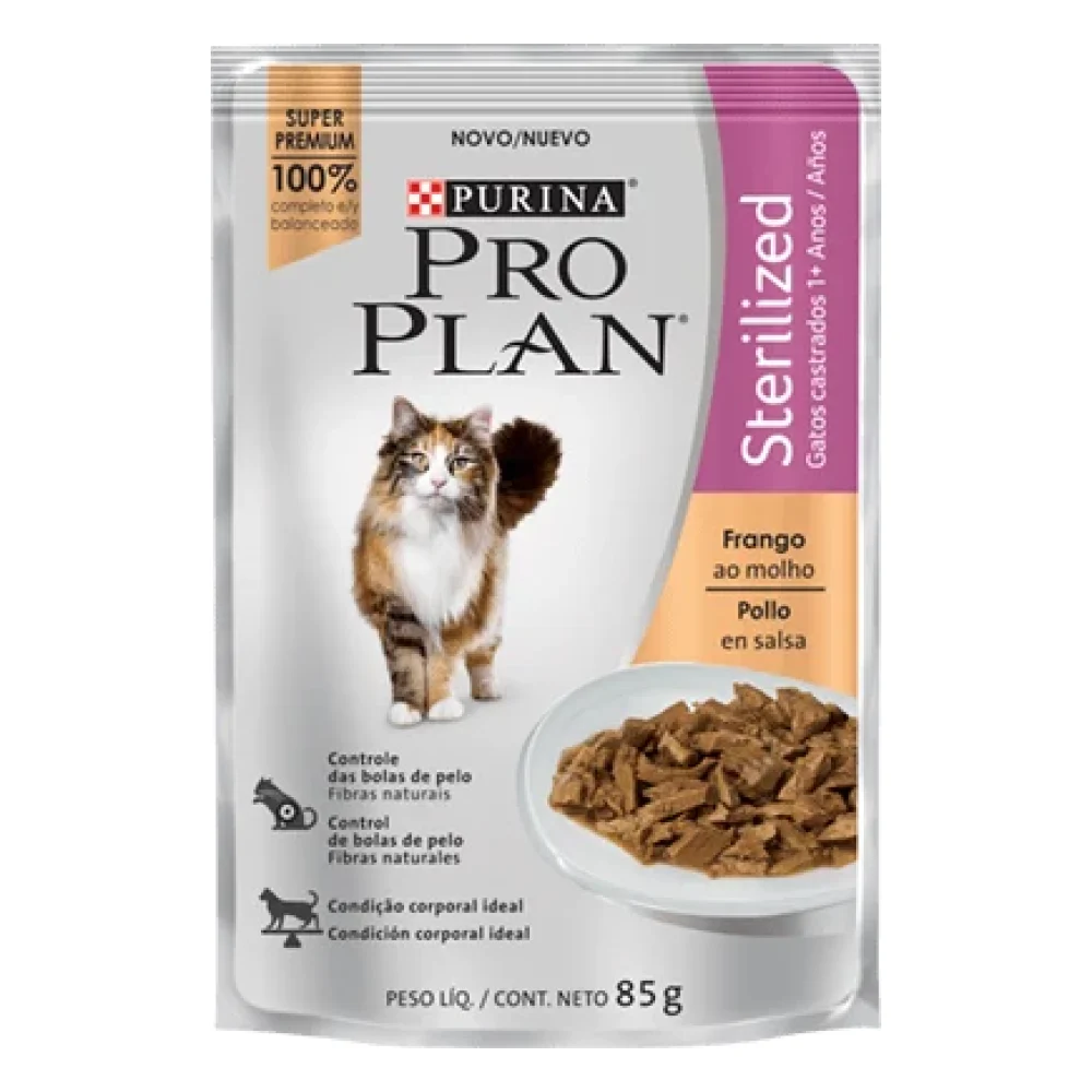 Purina® Pro Plan® Gatos Adultos Castrados Frango ao Molho