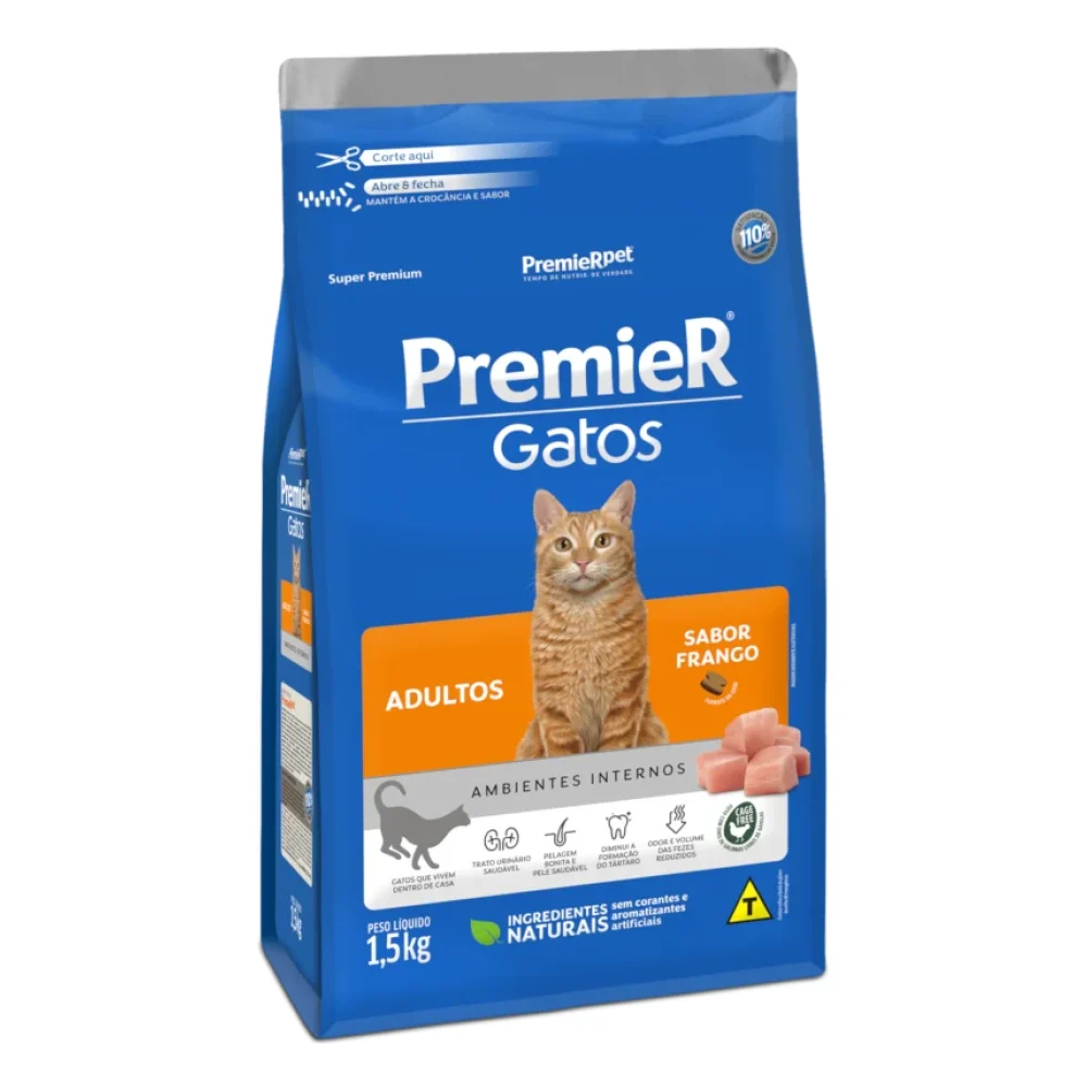 PremieR Ambientes Internos Gatos Adultos – Frango