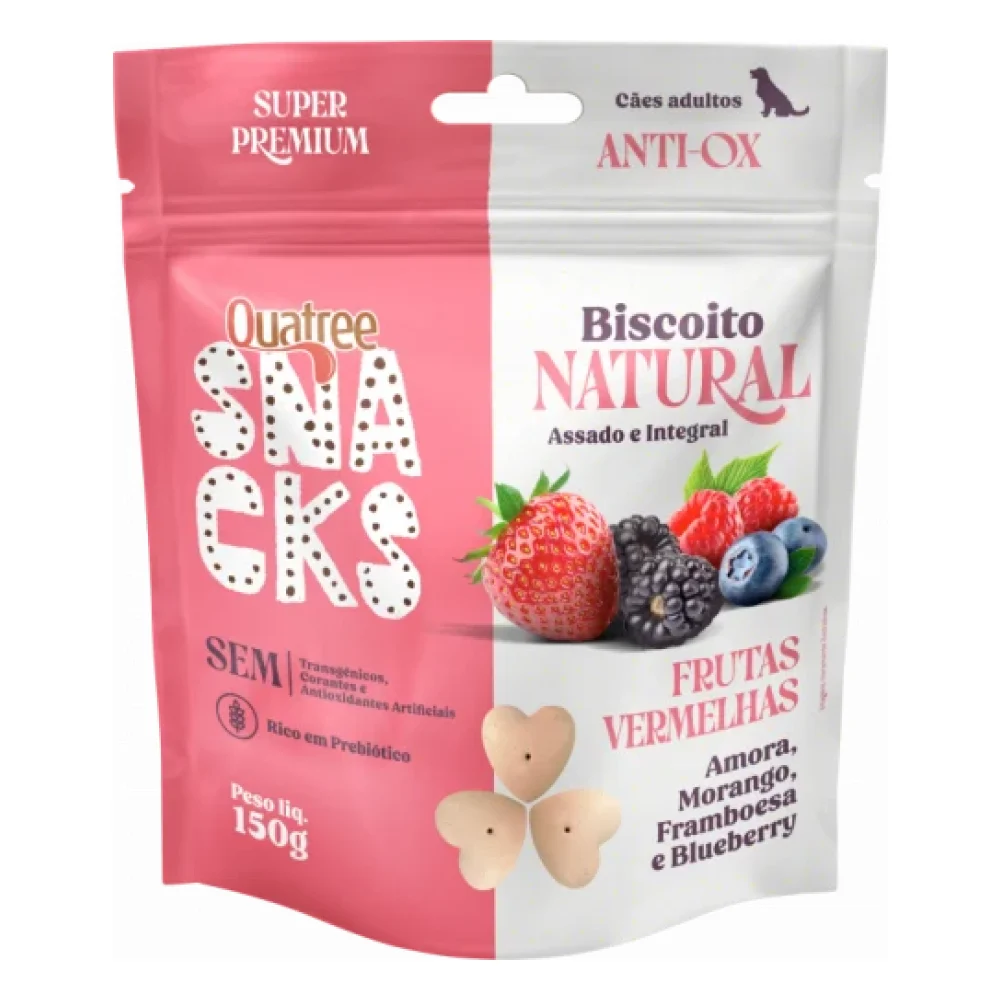 Quatree Snacks Biscoito Natural Frutas Vermelhas