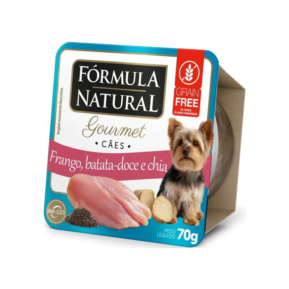 Fórmula Natural Gourmet Cães Sabor Frango, Batata Doce e Chia