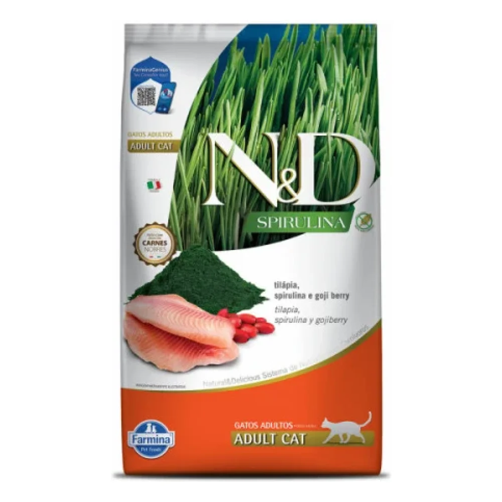 N&D Spirulina Feline Tilápia Adult Castrados