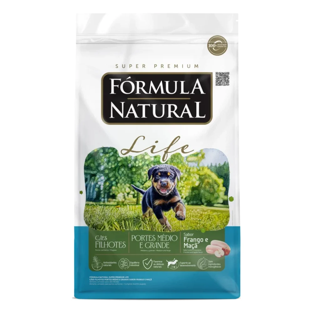 Fórmula Natural Super Premium Life Cães Filhotes Portes Médio e Grande