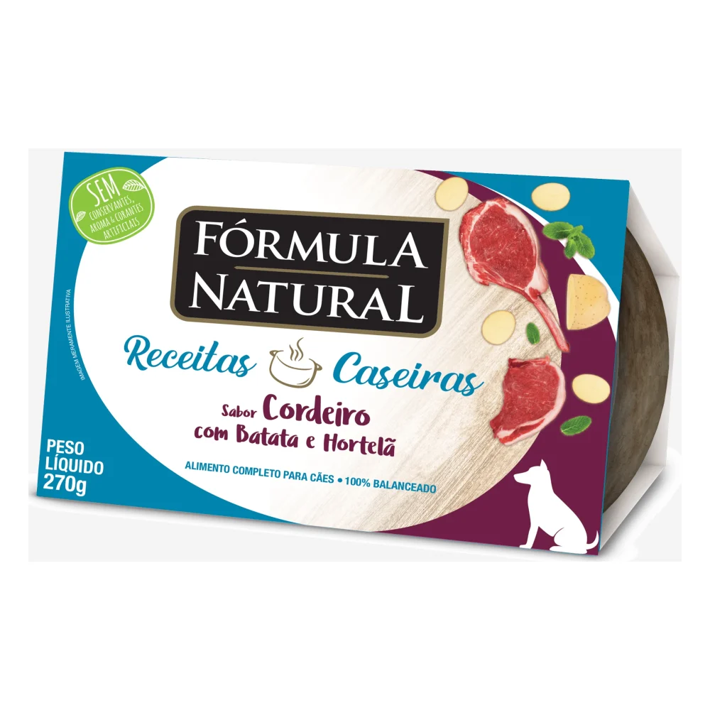 Fórmula Natural Receitas Caseiras Cães Adultos Cordeiro Com Batata E Hortelã