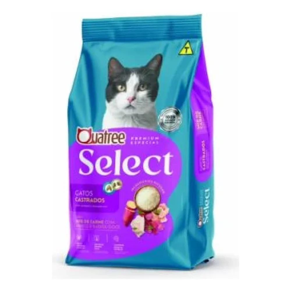 Quatree Select Gatos Castrados Mix de Carnes