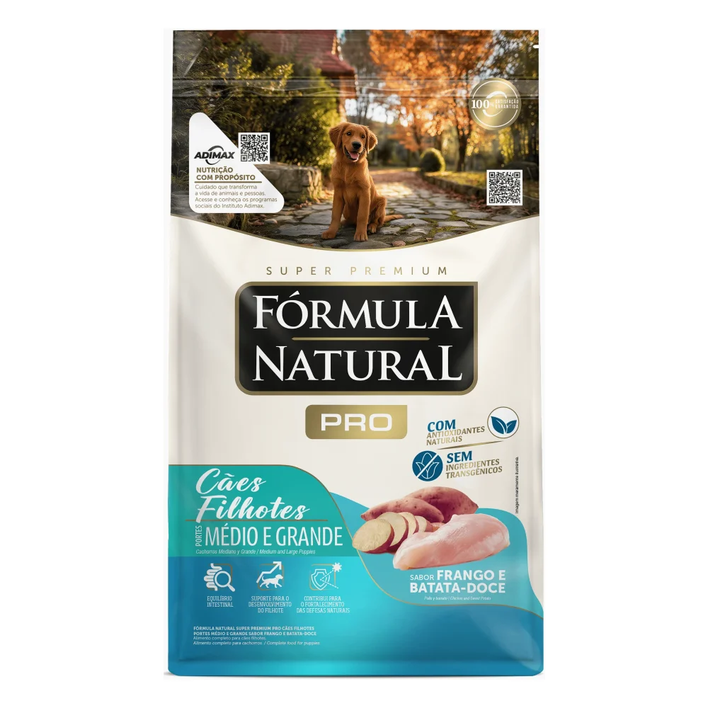 Fórmula Natural Pro Cães Filhotes Portes Médio e Grande Sabor Frango e Batata-Doce