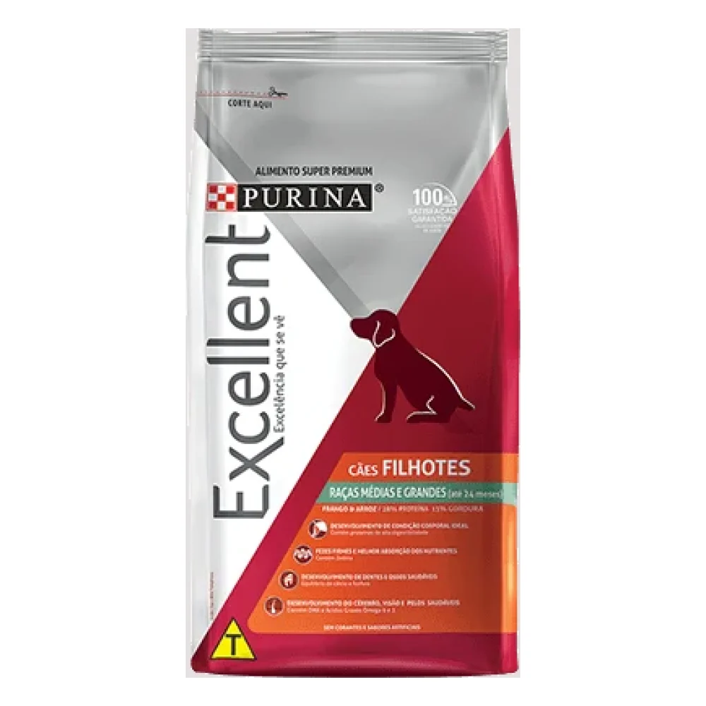 Purina® Excellent Cães Filhotes Raças Médias e Grandes