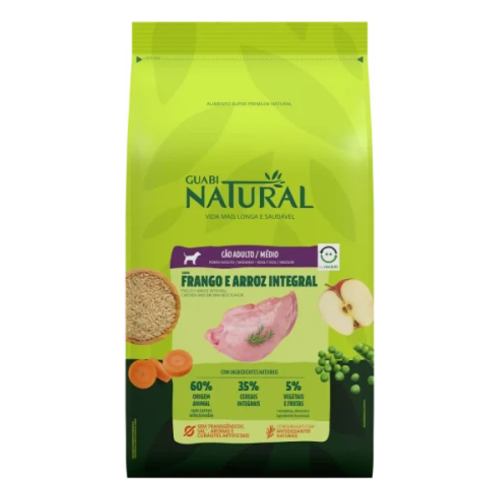Guabi Natural Adulto Porte Médio Frango e Arroz
