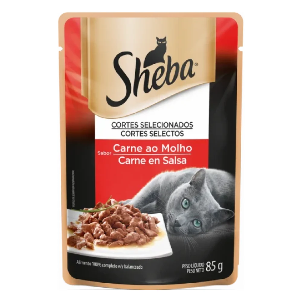 SHEBA® Cortes Selecionados Sabor Carne ao Molho