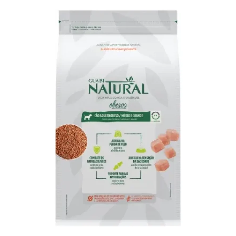 Guabi Natural Cão Adulto Obeso Porte Médio Grande