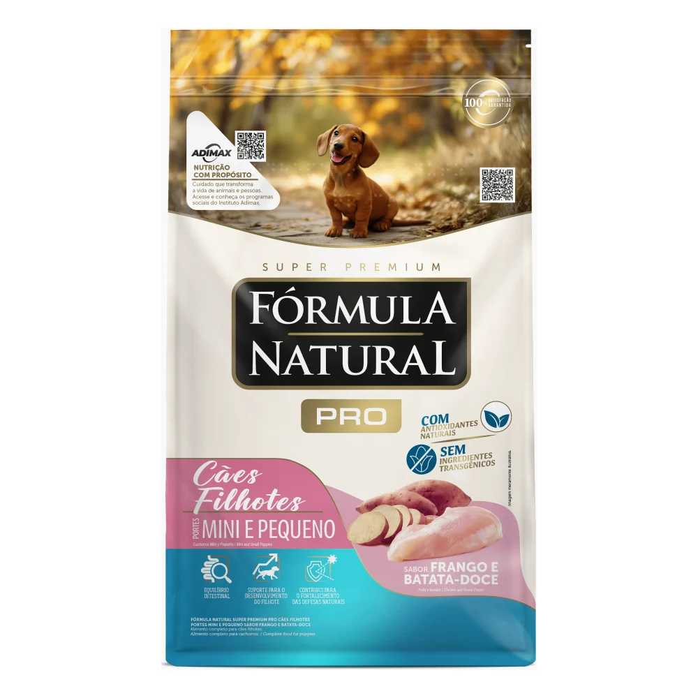 Fórmula Natural Pro Cães Filhotes Portes Mini e Pequeno Sabor Frango e Batata-Doce