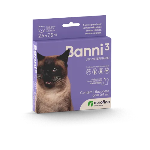 Banni 3 — Flaconete de 0,9 mL — gatos de 2,6 a 7,5 kg