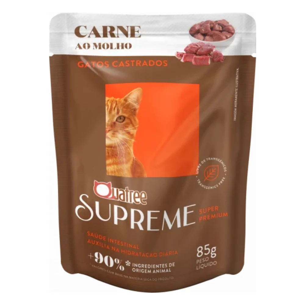Quatree Supreme Sachê Gatos Castrados Carne