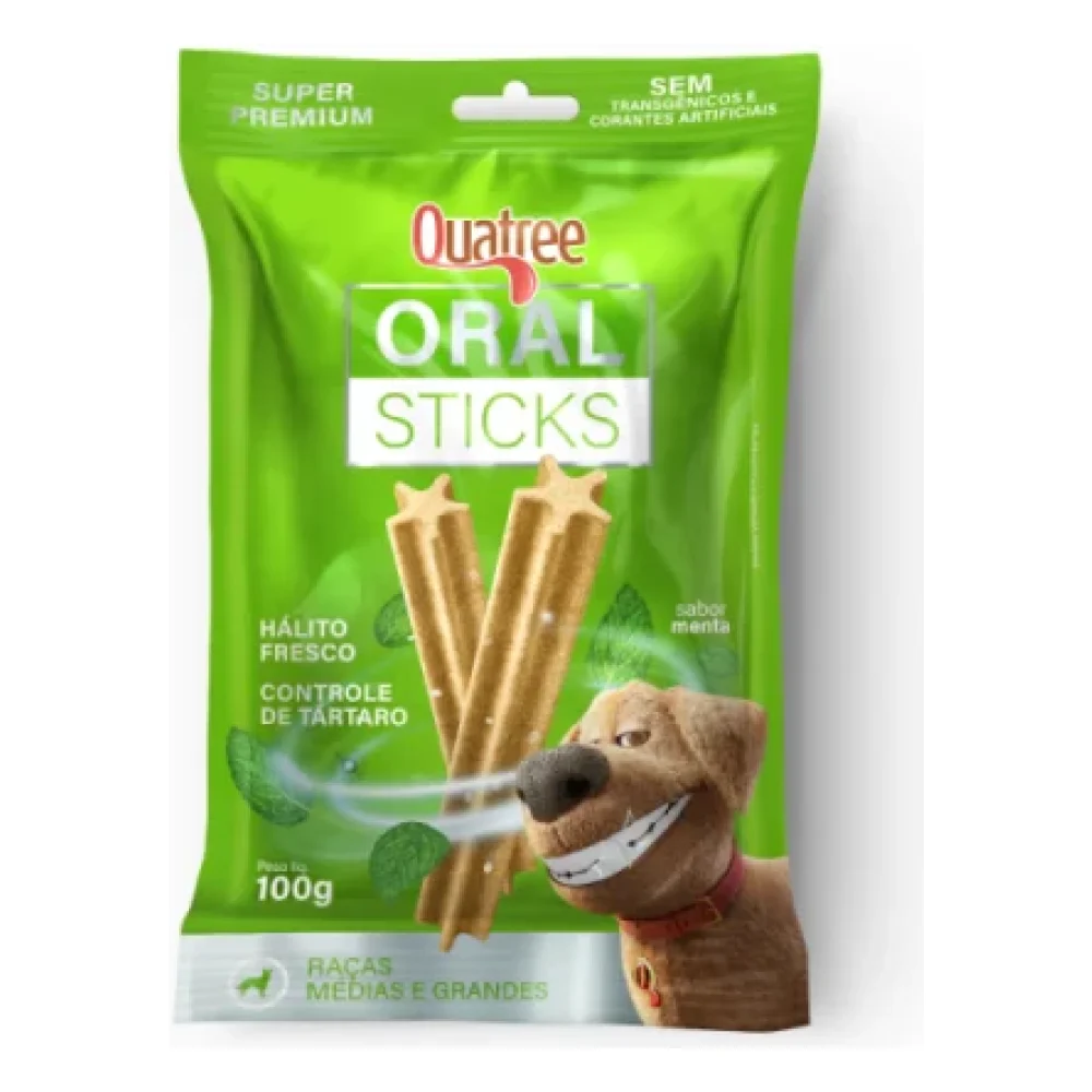Quatree Oral Sticks Cães Raças Médias e Grandes