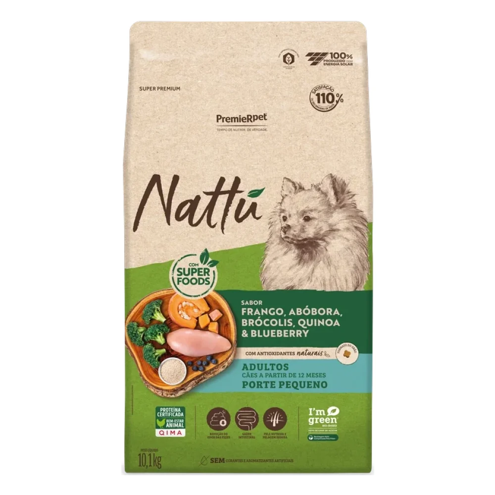 PremieR® Nattu Cães Adultos Frango, Abóbora, Brócolis, Quinoa & Blueberry