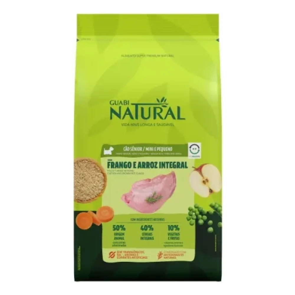 Guabi Natural Cão Adulto Sênior Porte Mini Pequeno Frango e Arroz