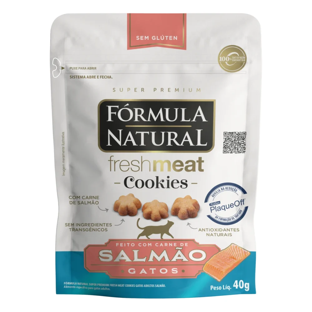 Fórmula Natural Fresh Meat Cookies Gatos Adultos Salmão