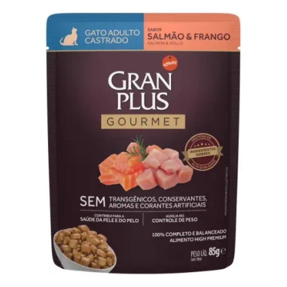 GranPlus Sachê Gourmet Gato Castrado Salmão e Frango