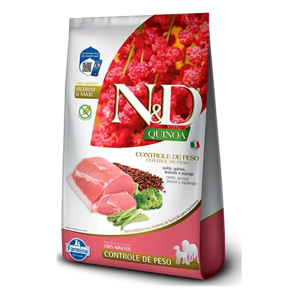 N&D Quinoa Canine Adult Medium & Maxi Controle de Peso Suíno