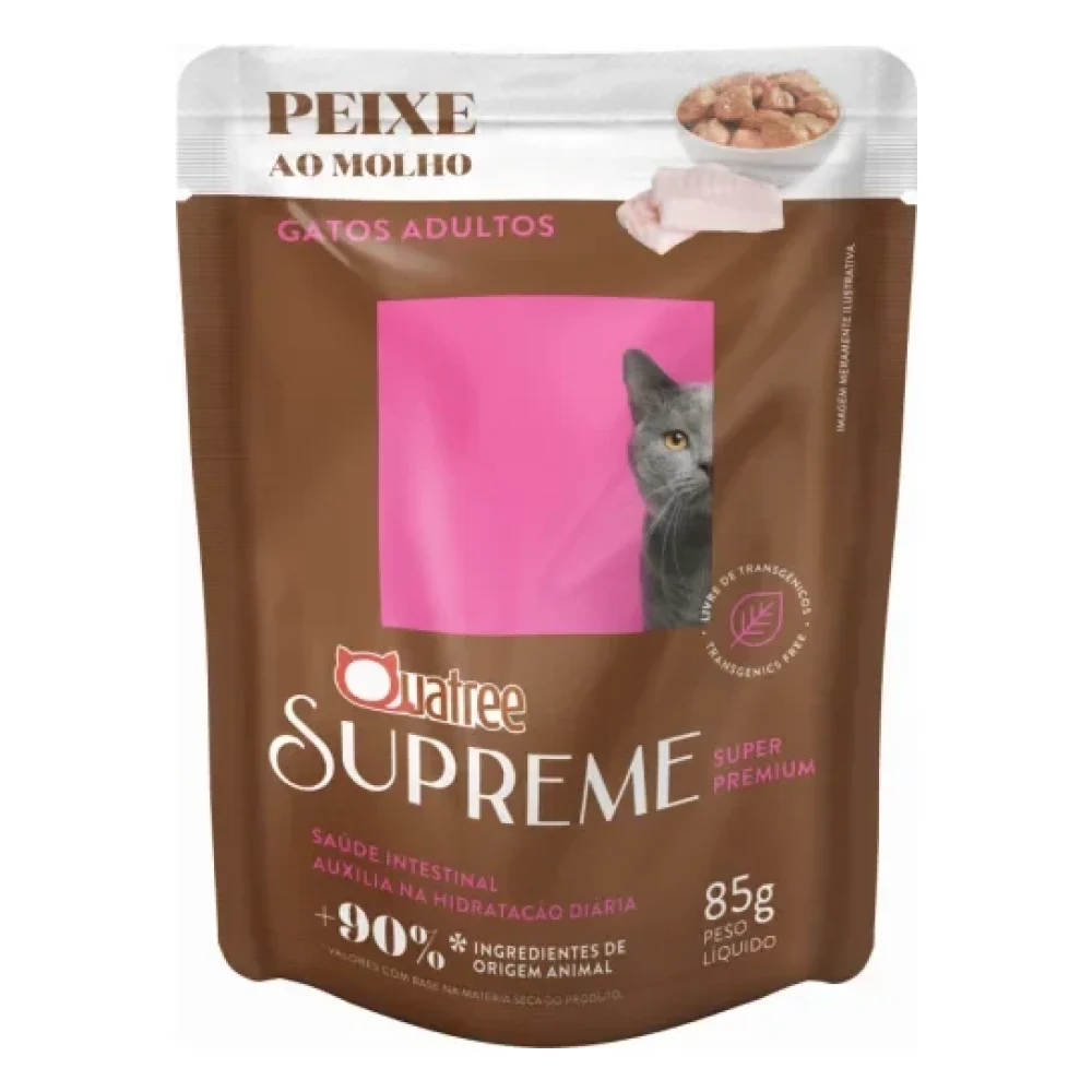 Quatree Supreme Sachê Gatos Adultos Peixe