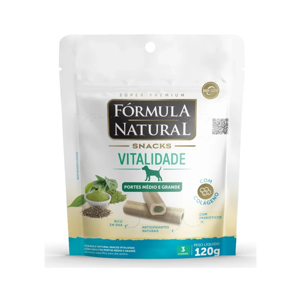 Fórmula Natural Snacks Vitalidade Cães Adultos Portes Médio e Grande