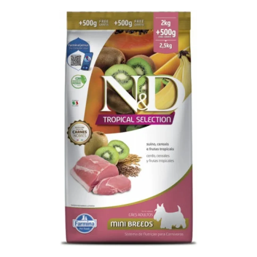 N&D Tropical Selection Canine Adult Suíno Mini