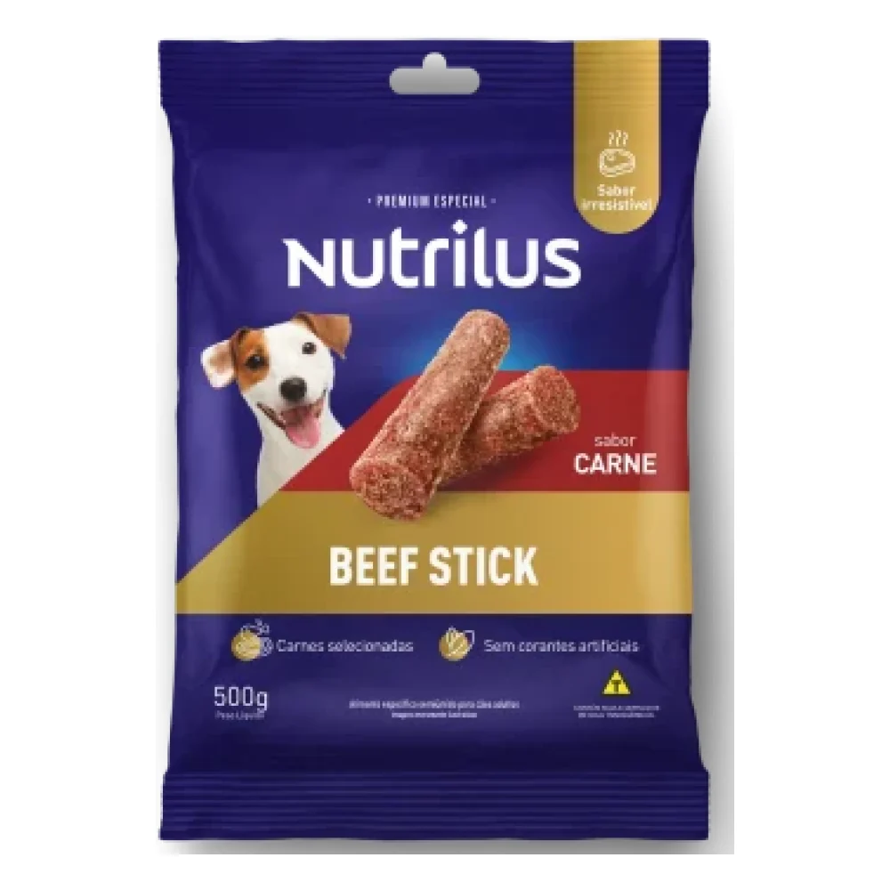 Bifinho Nutrilus Mini Stick para Cães Adultos Sabor Carne