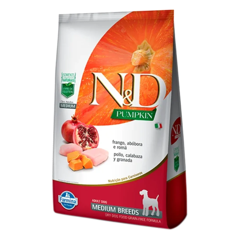 N&D Pumpkin Canine Formula Medium Breeds - Frango e Romã