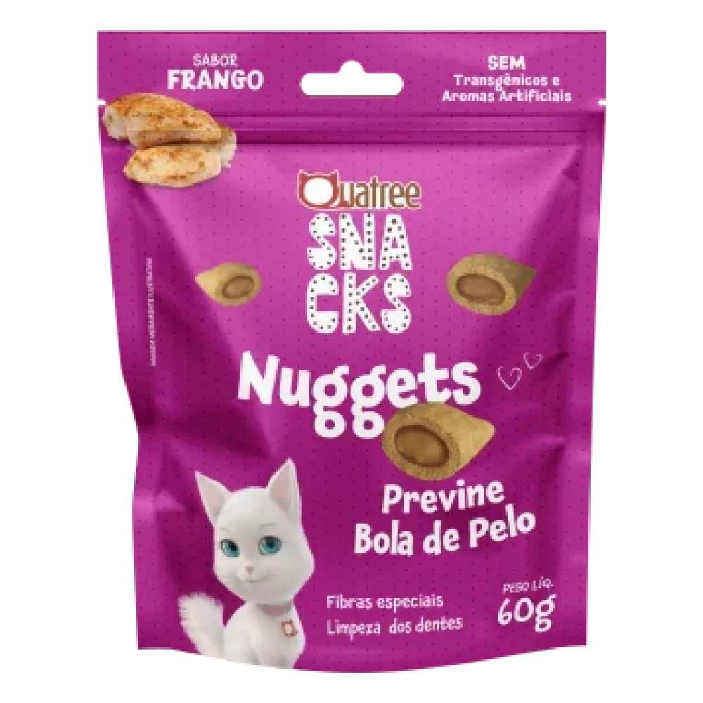 Quatree Snacks Nuggets Gatos Bola de Pelo - Frango