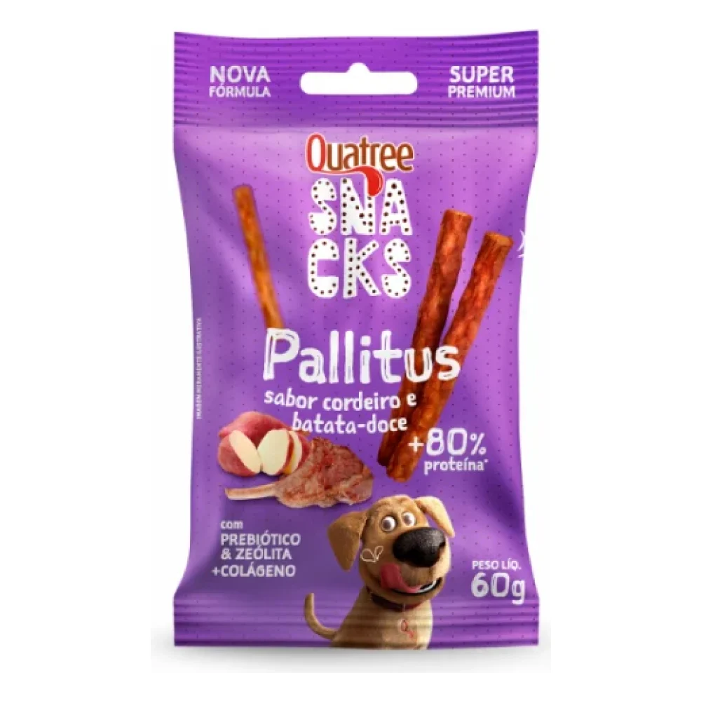 Quatree Snacks Pallitus Sabor Cordeiro e Batata-Doce