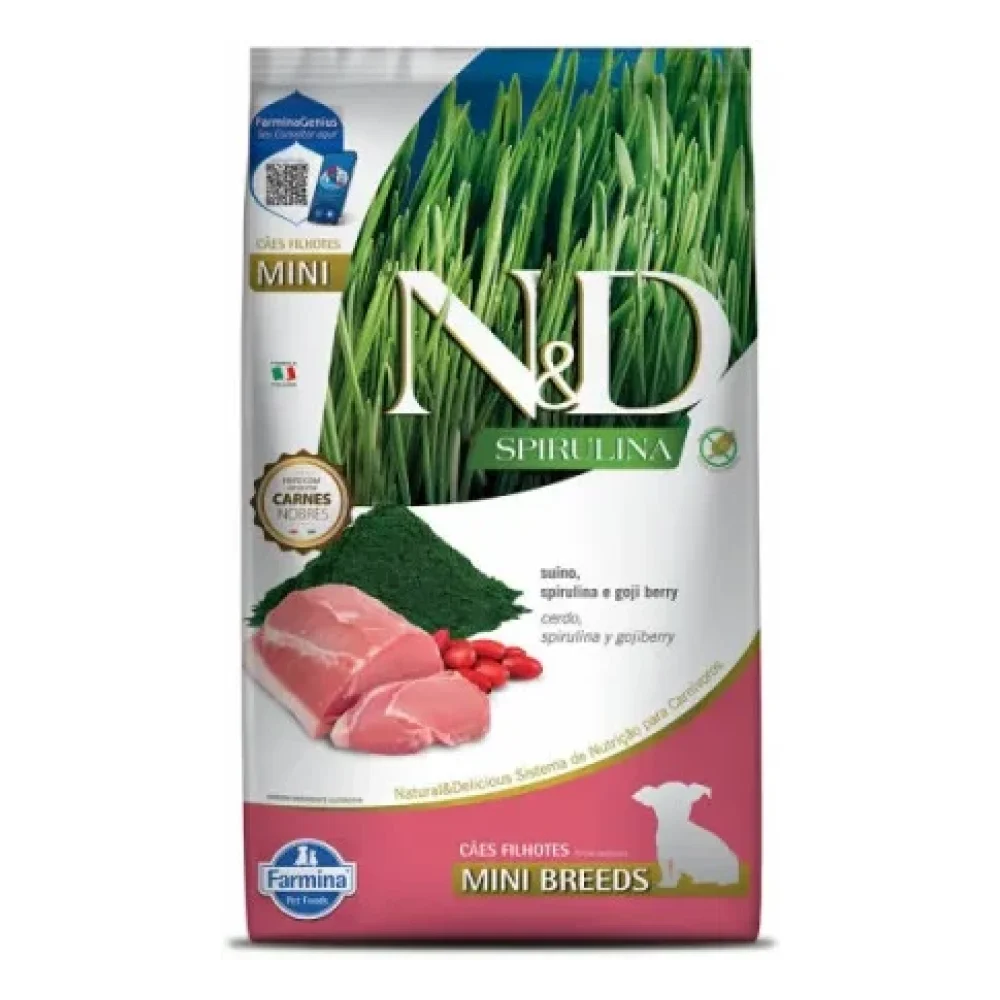 N&D Spirulina Canine Suíno Puppy Mini