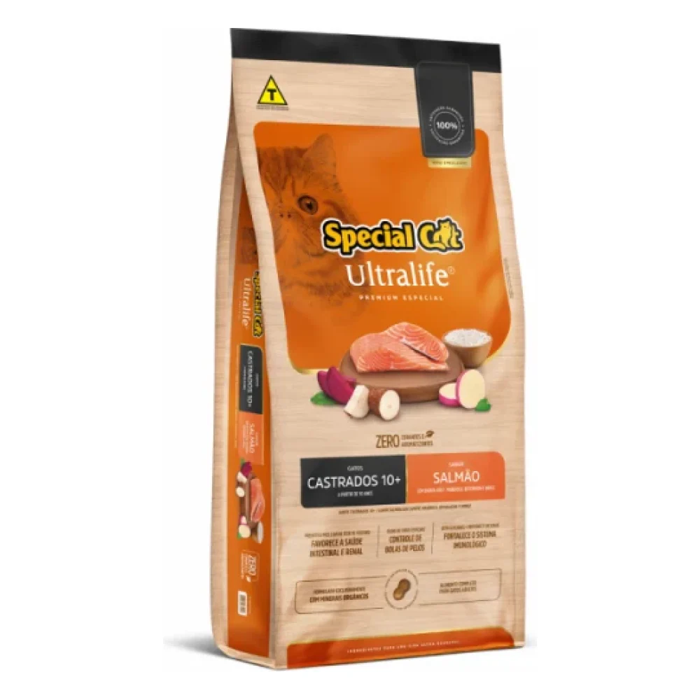 Special Cat Ultralife Castrados+10 Salmão e Arroz