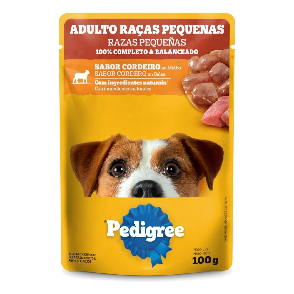 Pedigree® Sachê Adulto Raças Pequenas - Sabor Cordeiro ao Molho