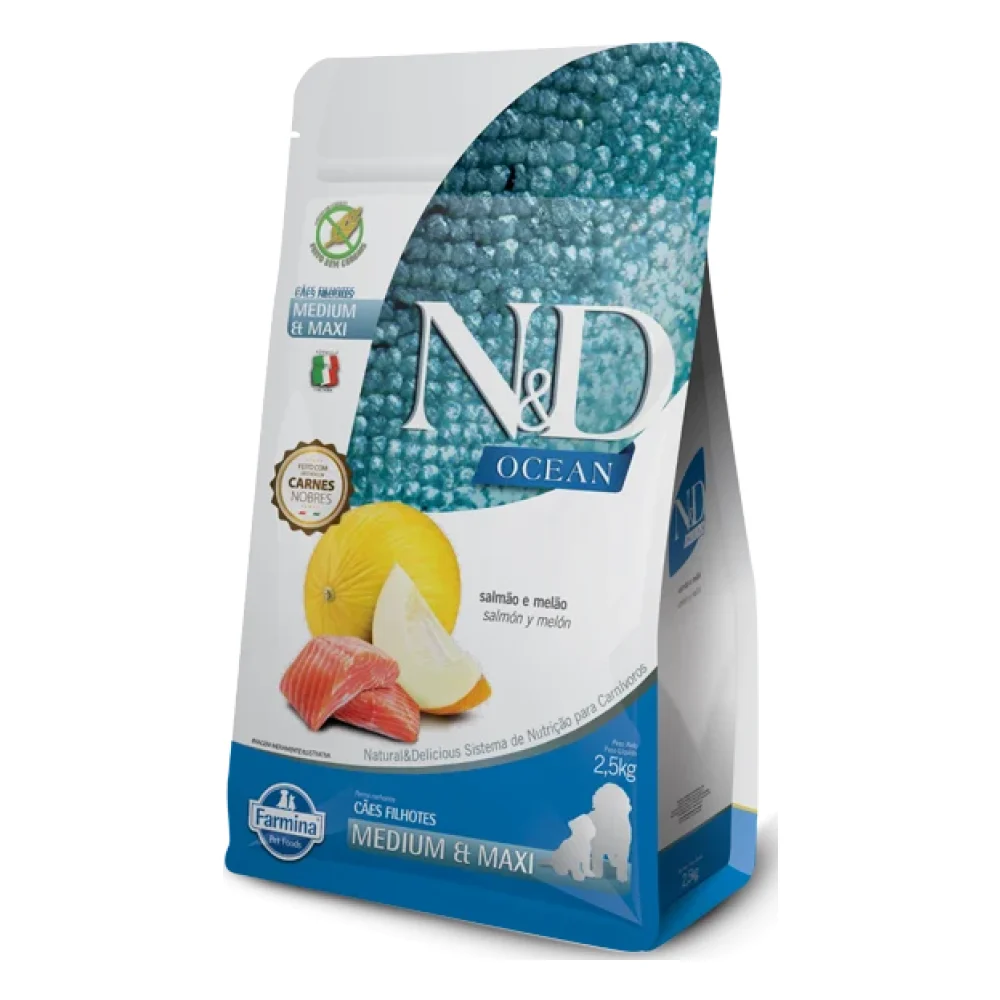 N&D Ocean Canine Salmão Puppy Medium & Maxi