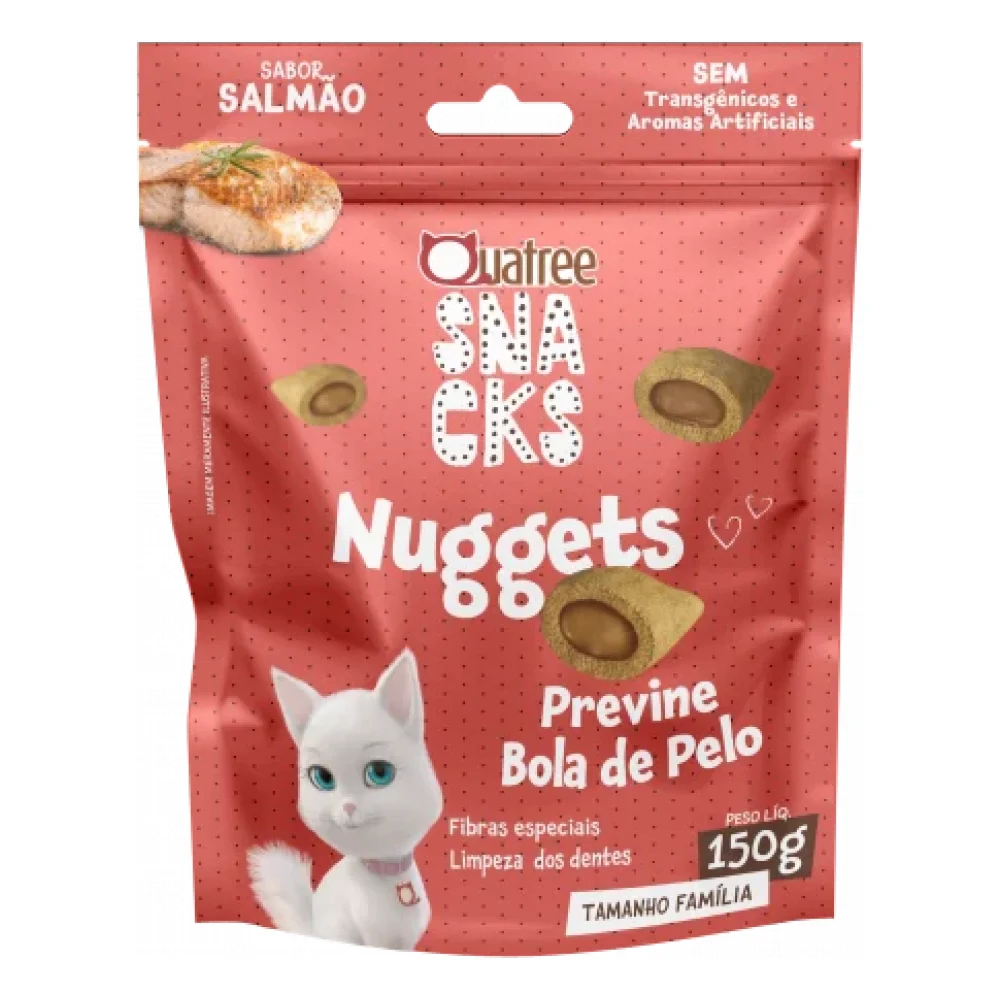 Quatree Snacks Nuggets Gatos Bola de Pelo - Salmão
