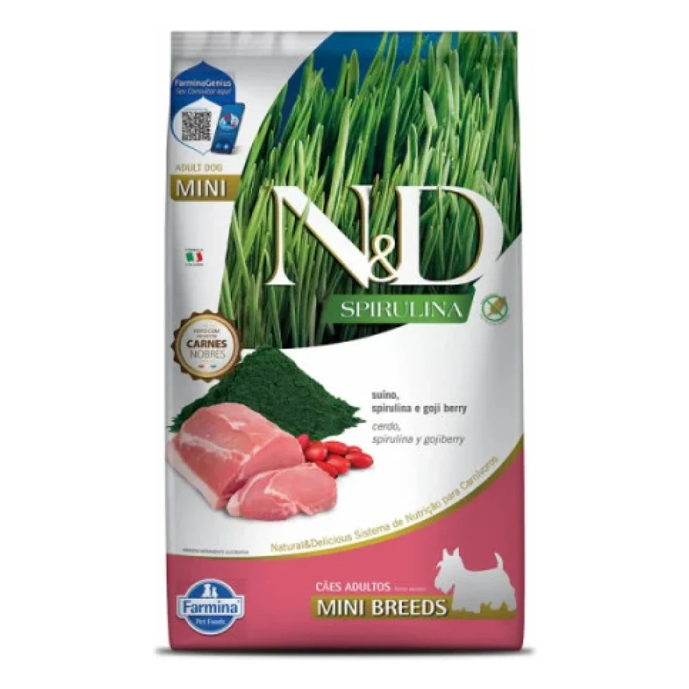 N&D Spirulina Canine Suíno Adult Mini