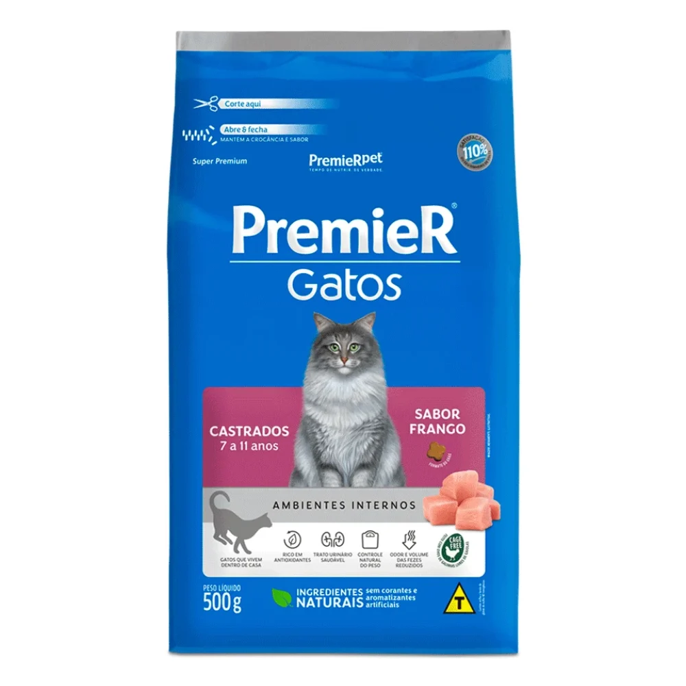 PremieR Ambientes Internos Gatos Castrados até 7 anos – Frango