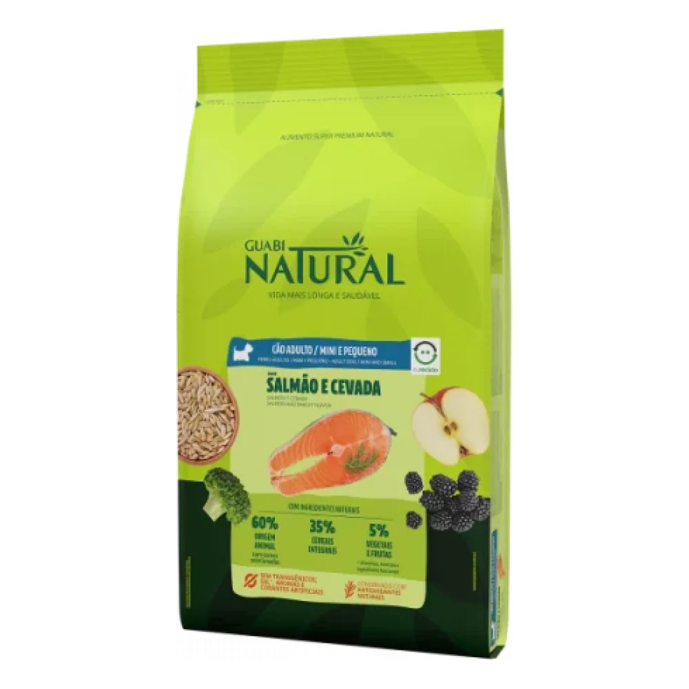 Guabi Natural Cão Adulto Mini Pequeno Salmão e Cevada