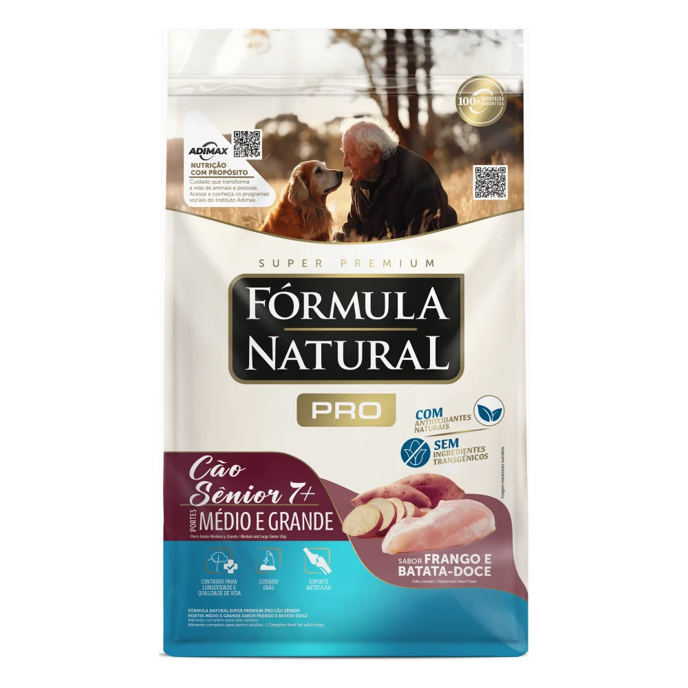 Fórmula Natural Pro Cão Sênior Portes Médio e Grande Sabor Frango e Batata-Doce