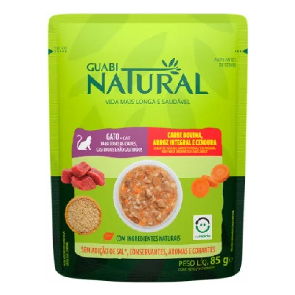 Sachê Gato Carne Bovina, Arroz Integral e Cenoura