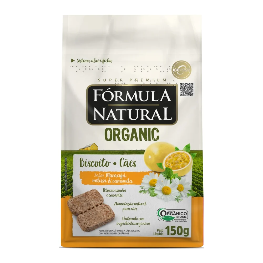 Fórmula Natural Organic Biscoito Cães Adultos Maracujá, Melissa e Camomila