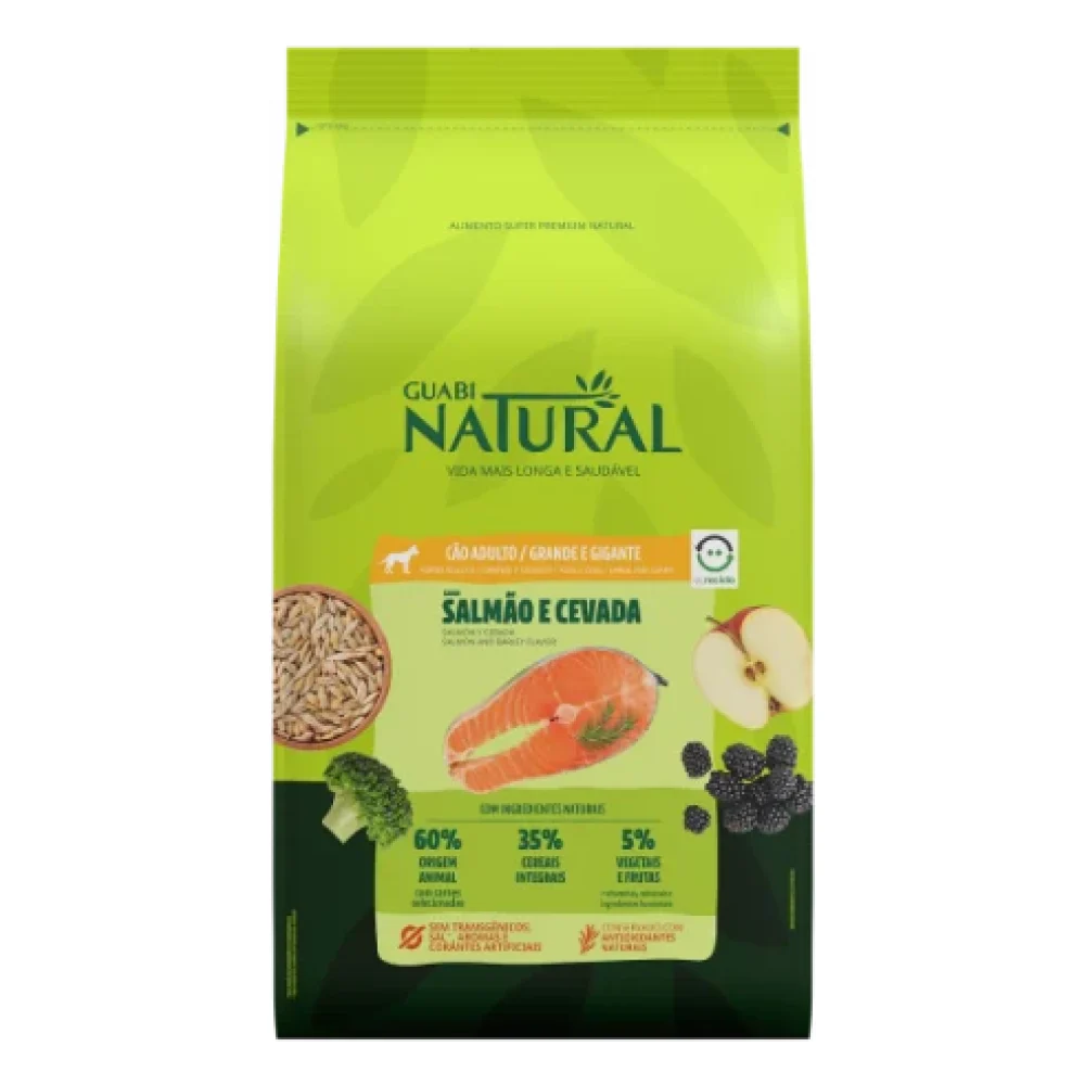 Guabi Natural Cão Adulto Grande Gigante Salmão e Cevada