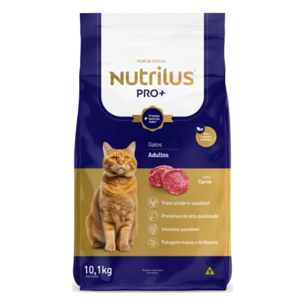 Ração Seca Nutrilus Pro+ Carne para Gatos Adultos