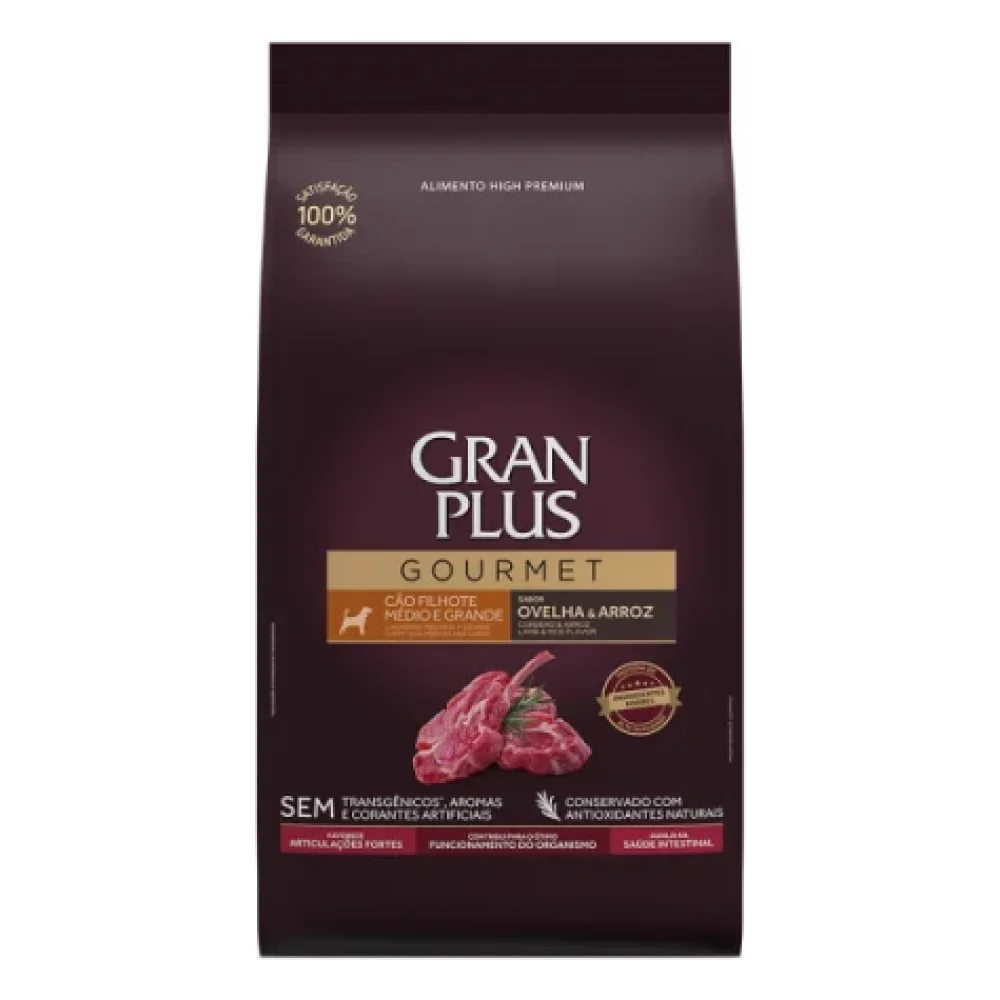 Granplus Gourmet Cão Filhote Medio Grande Ovelha e Arroz