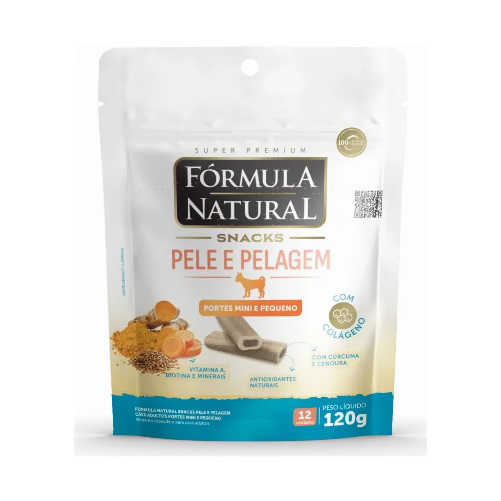 Fórmula Natural Snacks Pele e Pelagem Cães Adultos Portes Mini e Pequeno