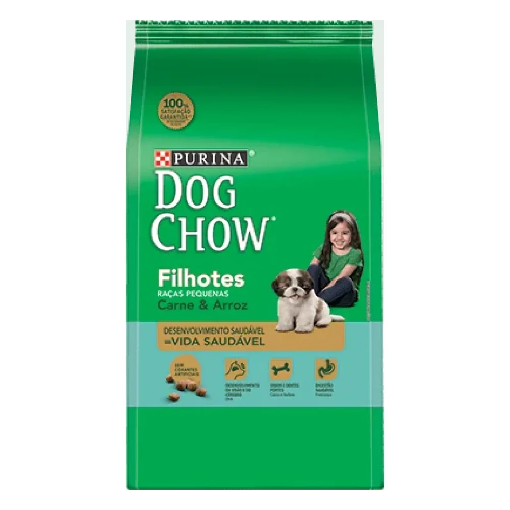 Purina® Dog Chow® Filhotes Raças Pequenas Carne e Arroz