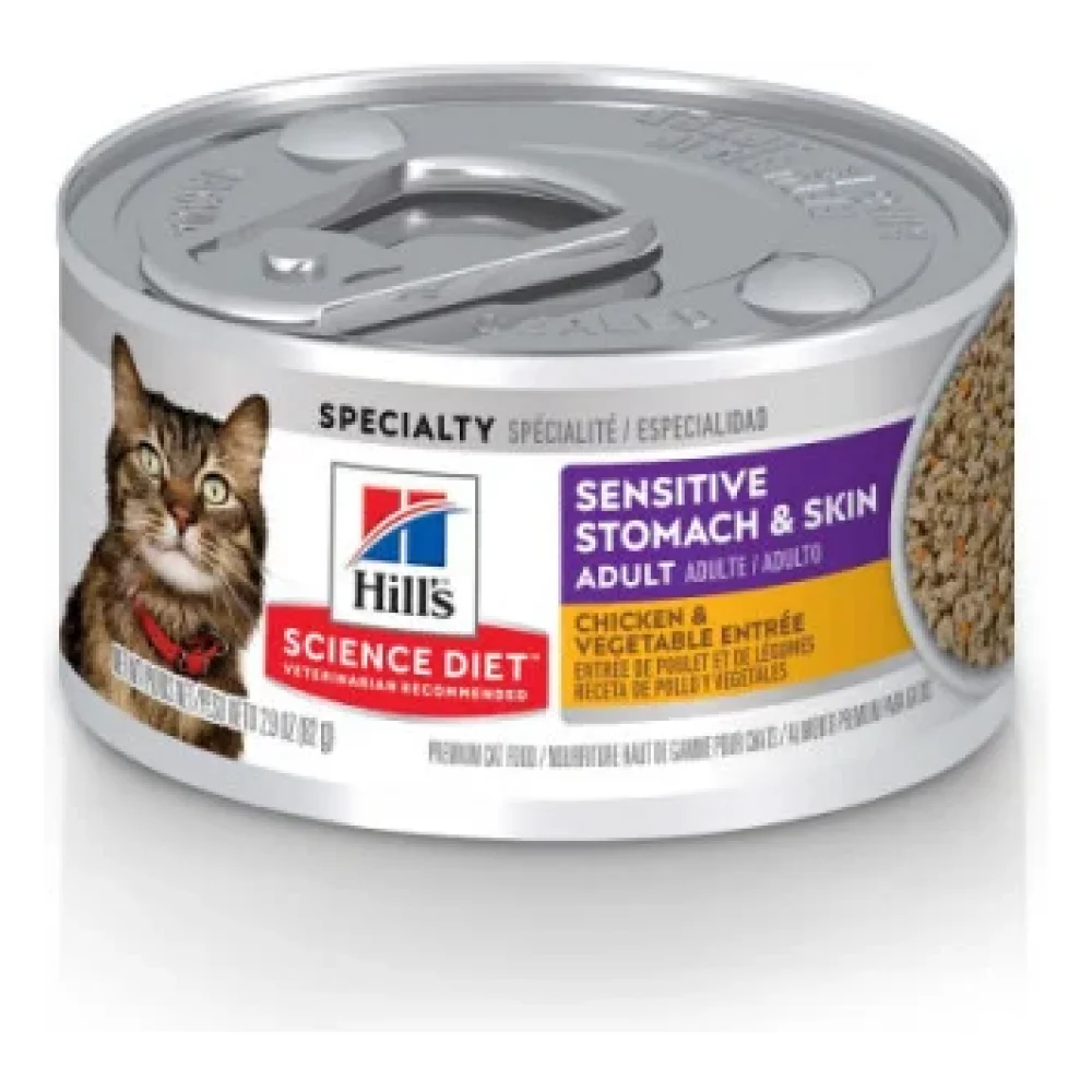 Hill’s Science Diet Specialty Feline Adult Sensitive Stomach & Skin Chicken & Vegetable Entreé - Wet